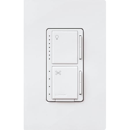Lutron Lutron Maestro White 250 W Fan/LED Dimmer Switch 1 pk MACL-LFQH-WH